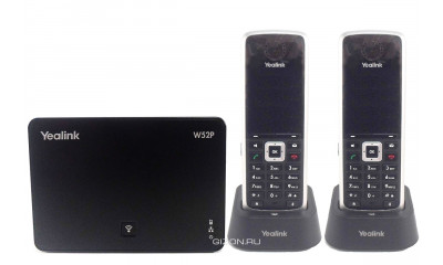 Yealink W52P-W52H — база x 1, трубка x 2 — Комплект беспроводной DECT SIP-телефон с радиотрубкой