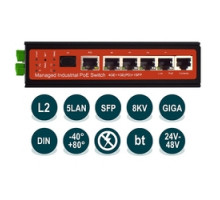 WI-PMS305GF-I Промышленный управляемый L2 коммутатор 4 PoE-out + 1 PoE-in + 1 SFP