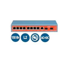 WI-PMS310GF, Коммутатор управляемый L2 PoE 150Вт, порты 8 PoE GE + 2SFP