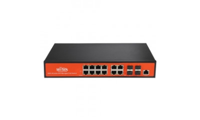 WI-PMS312GF, Коммутатор управляемый L2 PoE 150Вт, порты 8 PoE GE + 4 Combo GE/SFP