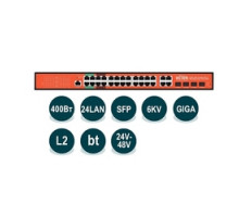 WI-PMS328GF-Alien, Коммутатор управляемый L2 MIX PoE 24/48В 400Вт, порты 24 PoE GE + 4 Combo GE/SFP