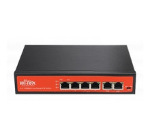 WI-PS205, Коммутатор неуправляемый PoE 65Вт, порты 4 PoE FE + 2FE, режим 250м и VLAN, Watchdog