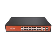 WI-PS320GF, Коммутатор неуправляемый PoE 350Вт, порты 16 PoE GE + 2 Combo GE/SFP, режим VLAN