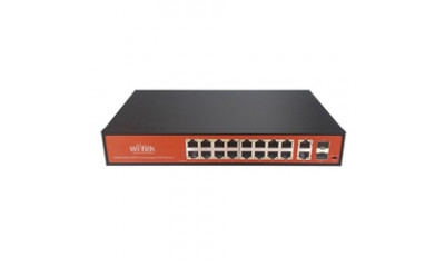 WI-PS320GF, Коммутатор неуправляемый PoE 350Вт, порты 16 PoE GE + 2 Combo GE/SFP, режим VLAN