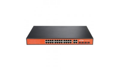 WI-PS328GF, Коммутатор неуправляемый PoE 400Вт, порты 24 PoE GE + 4 Combo GE/SFP