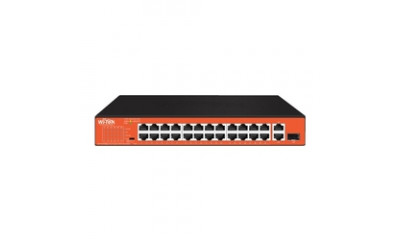 WI-PS526GH, Коммутатор неуправляемый PoE 200Вт, порты 24 PoE FE + 1GE + 1Combo, режим 250м, Watchdog